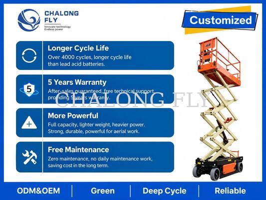 24V 48V LiFePO4 Aerial Work Platform Battery 105Ah 280Ah for Scissor Lifts