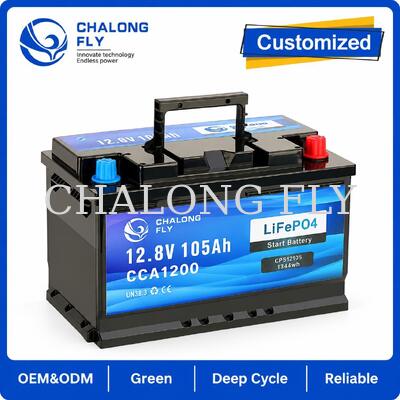 12.8V 100Ah LiFePO4 Starter Battery with High-Current Cranking for Marine & Truck Applications
