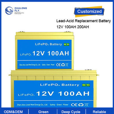 OEM ODM LiFePO4 Lityum Pil Kurşun Asit Değiştirme LiFePO4 Lityum Pil 12.8V 100AH 200AH EV için şarj edilebilir