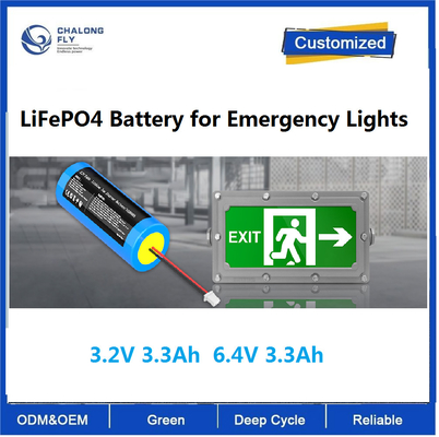 CLF OEM ODM 3.2V 3.3Ah 6.4V 3.3Ah Lityum Pil Acil durum lambaları için LiFePO4 pil