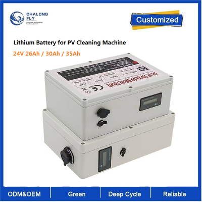CLF OEM ODM 25.6V 26Ah 30Ah 35Ah Uzun Pil Süresi Güçlü Güçlü Lityum pil PV temiz makinesi için 24V DC Motor