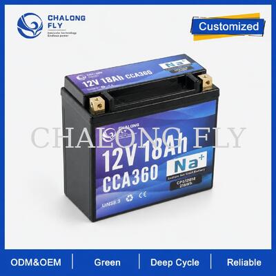 Tur ve soğuk hava için 12V 18Ah 360CCA Sodyum İyon Motosiklet Starter Bataryası